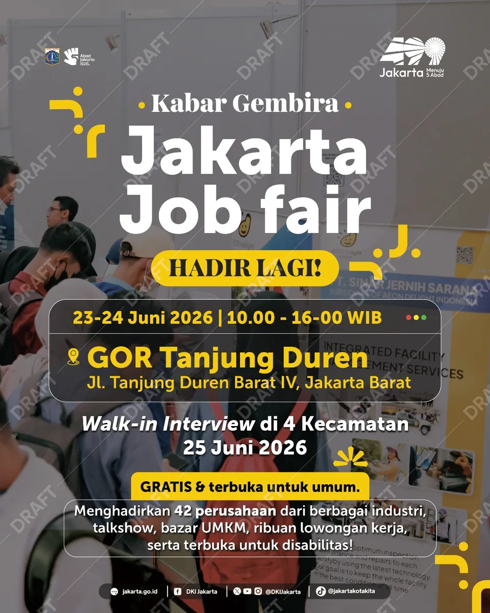 Job Fair Kabupaten Sukabumi 2026 (Suku Dinas TKTE Wilayah Kabupaten Sukabumi Barat) : 23-24 Juni 2026