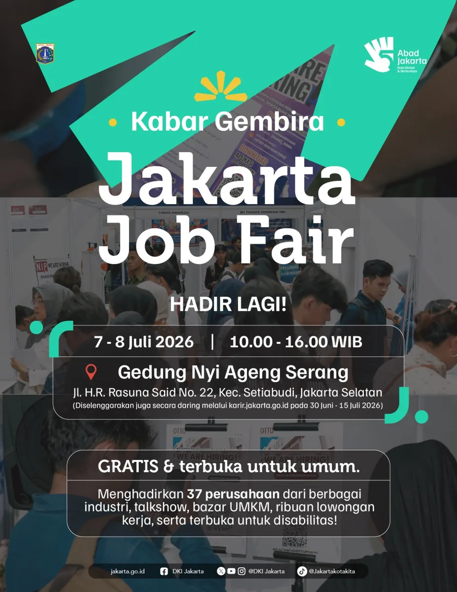 Job Fair Kabupaten Sukabumi 2026 (Suku Dinas TKTE Wilayah Kabupaten Sukabumi Barat) : 7-8 Juli 2026