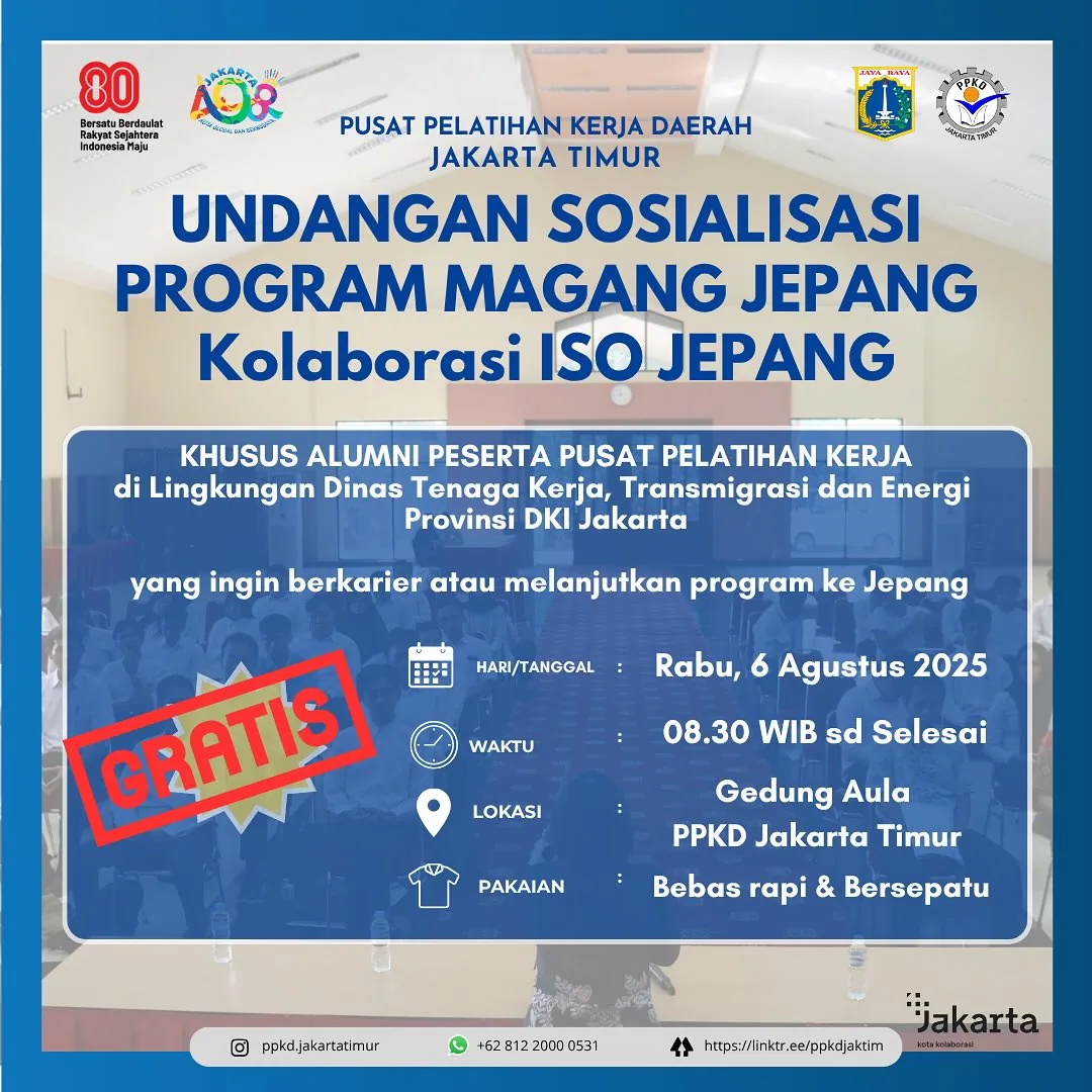 UNDANGAN SOSIALISASI PROGRAM MAGANG JEPANG – PPKD KABUPATEN SUKABUMI
